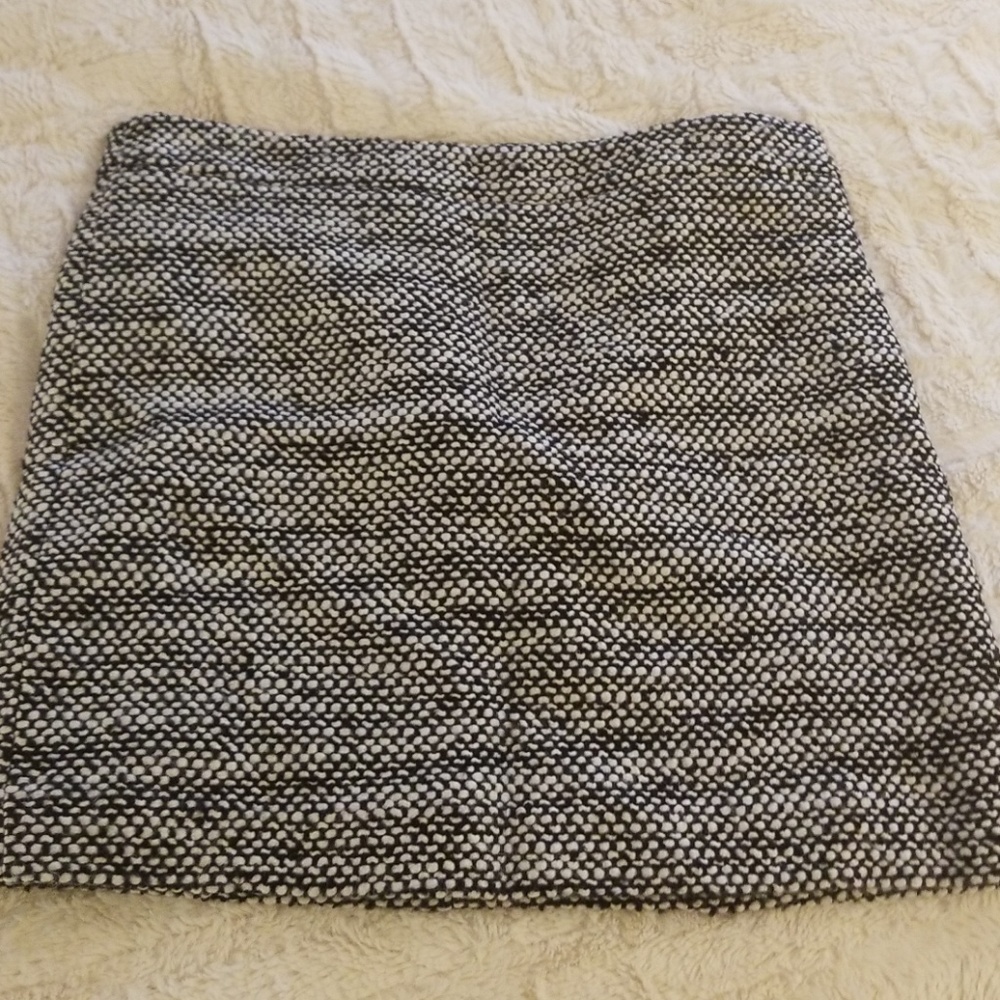 JCrew black and white wool mini skirt